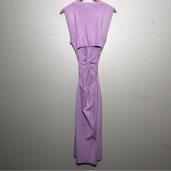 NEW Vici Women Midi Dress XL Lavender Purple Cutout Twist Open Back Brunch Date - Picture 9 of 12